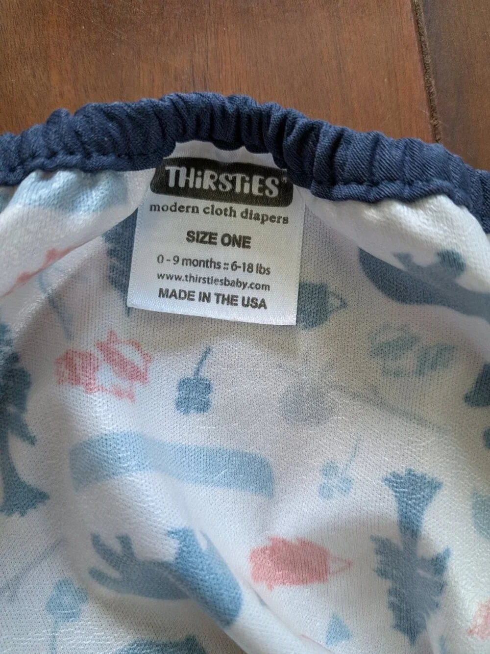 Thirsties Diaper Cover Hook and Loop - sz 1